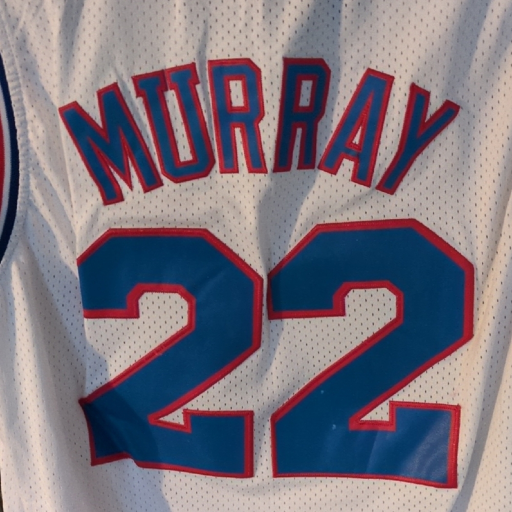 Blue and Red Basketball Jersey